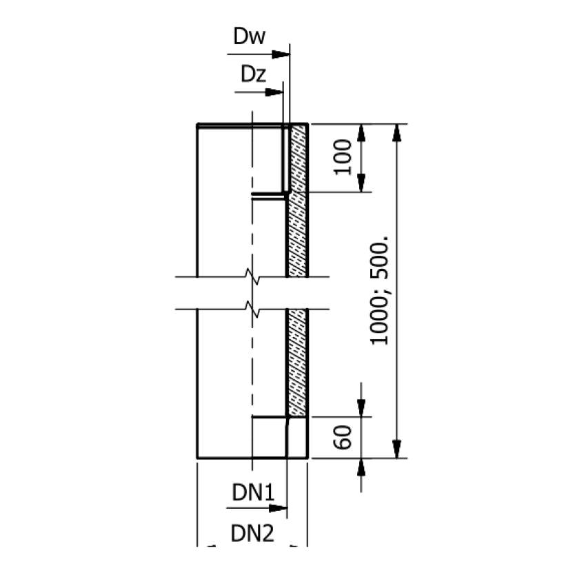 Dūmvada adapteris II 50 cm